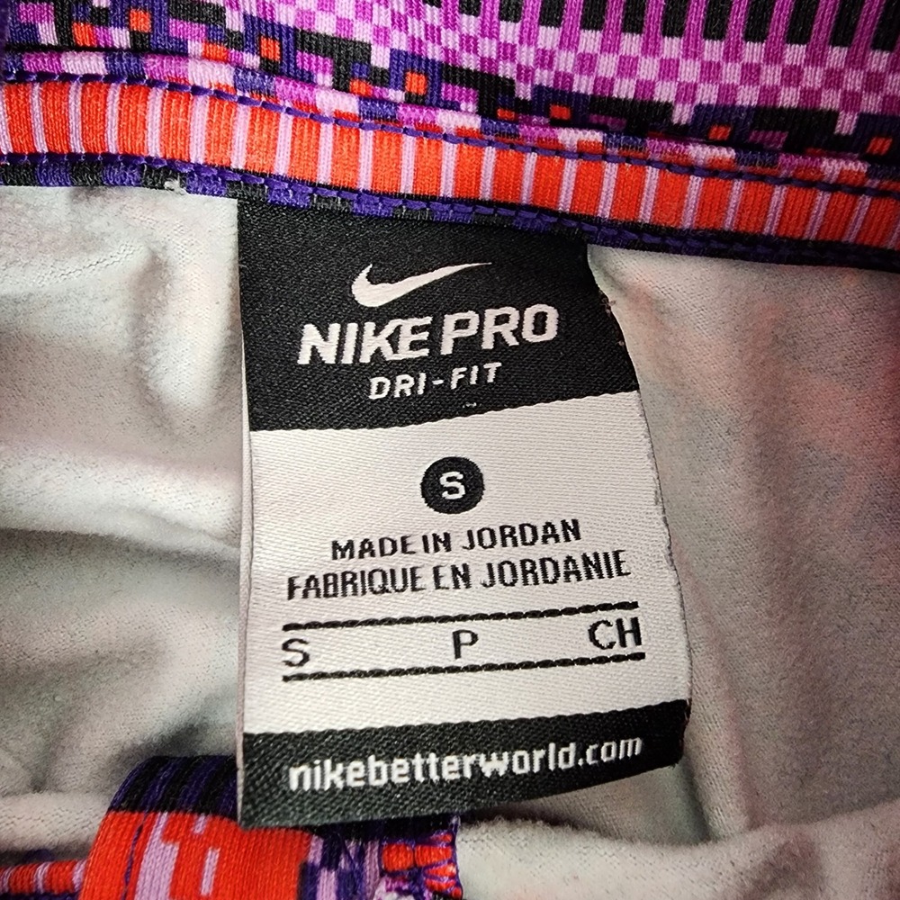Nike Pro Dri-FIT Womens Small Quarter Zip Pullover Pink Purple Geometric Pattern - Picture 2 of 13